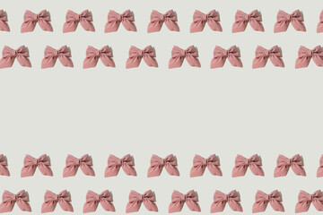 retro pattern with red plaid bow design 80th, on pastel backgrounds with copy space.
