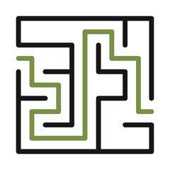 Fototapeta premium Abstract maze. Find right way. Isolated simple square maze black line on white background. Vector illustration.