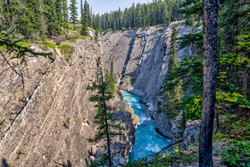 Landscapes along the shores of Abraham Lake and the South Saskatchewan River in the Canadian Rocky...