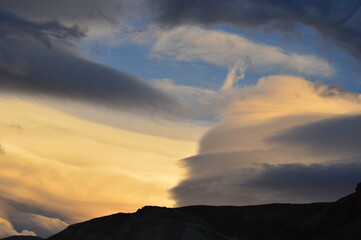 sunset in the mountains
