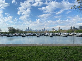 Chicago skyline from harbor