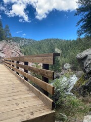 wooden bridge in the mountains