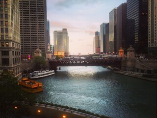 Chicago River at Dusk