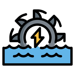 Hydro Power Color line icon