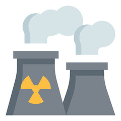 Nuclear factory flat icon