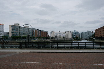 The view of Liverpool from a canal