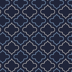 Dark blue seamless vintage pattern. Simple repeating background.