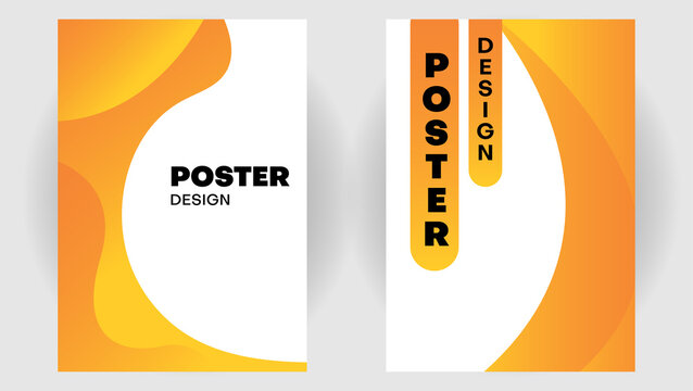 Poster Design Background With Orange Fluid Shape. Cover Can Be Used Too. Flyer,brochure, Anual Report, Banner