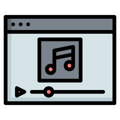 Fototapeta premium music player Color line icon