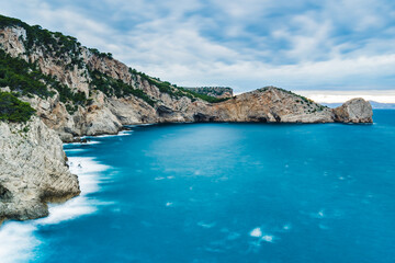 Beautiful rocky coastline (Mediteranean Sea, Costa Brava, Parc Natural de Montgrí. Spain)