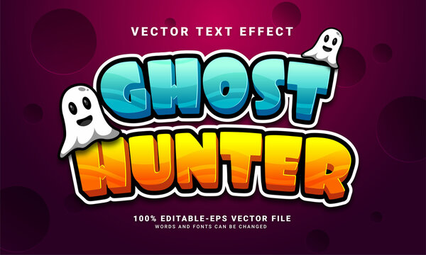 Ghost hunter editable text style effect suitable for halloween event theme