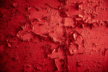 fond ou texture d'arrière-plan abstraite de couleur rouge, bordeaux, peinture défraîchi sur mur