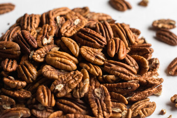 Pecan Nuts on white background