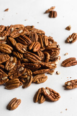 Pecan Nuts on white background