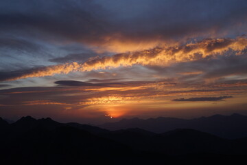 sunset in the mountains