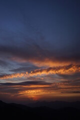 sunset in the mountains