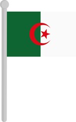 Vector Illustration of the Flag of Algeria on a Flagpole