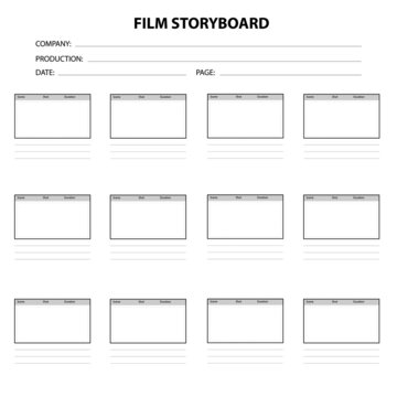 Professional film storyboard on white background. Scenario for media production. Film storyboard template sign. flat style.