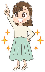 オフィスカジュアル 清楚な服を着た女性