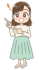 オフィスカジュアル 清楚な服を着た女性