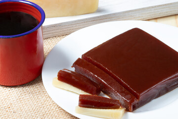 Brazilian guava with cheese, traditional dessert from Minas .