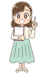 Fototapeta premium オフィスカジュアル 清楚な服を着た女性