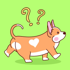 Cute corgi puppy. Vector cartoon illustration