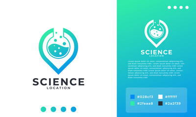 Local Laboratory Location Logo Icon Design Element. Usable for Business, Science, Healthcare and Medical Logos.