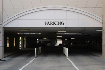 Entrance to a parking garage