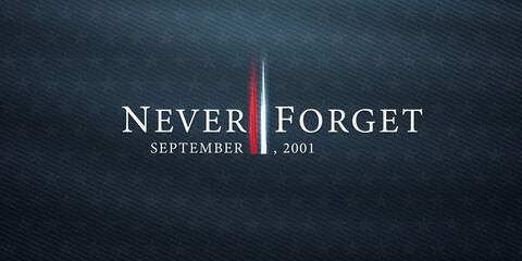 Patriot day, september 11 background, we will never forget, united states flag posters, modern design vector illustration - obrazy, fototapety, plakaty