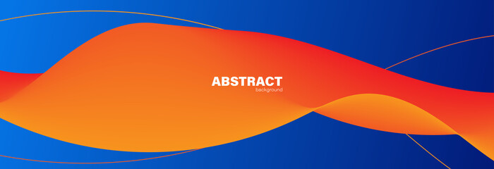Obraz premium Abstract blue background and orange, background with copy space for design, vector.