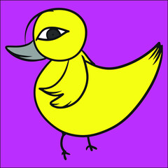 Cute beautiful female bird character, editable vector file