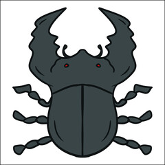 Amazing vector illustration of Stag beetle, editable for your brand, logo, icon or all of your graphic needs.