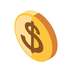 isometric money coin