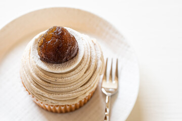 ケーキのモンブラン　栗のスイーツ