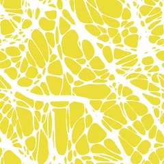 Tragetasche Nahtloses Muster mit abstrakten Mustern, Linien. Neuro-Grafik. Weiße Linien auf einem abstrakten gelben Hintergrund. Vektor-Illustration © Natika_art