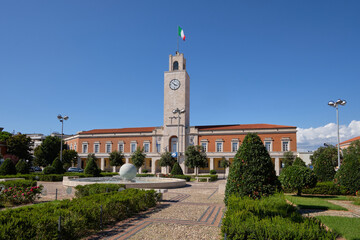 Piazza del Popolo and the city hall in Latina, Italy