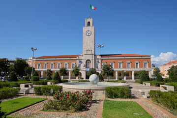 Piazza del Popolo and the city hall in Latina, Italy