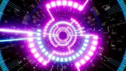 Neon Pink Light Futurisitc Tunnel Background