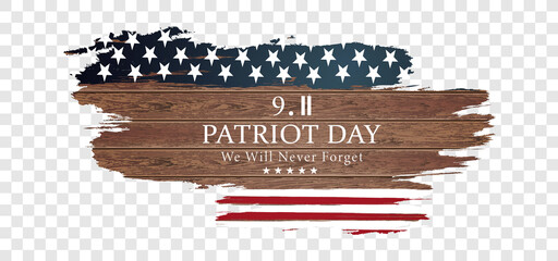 Patriot day, september 11 background, we will never forget, united states flag posters, modern design vector illustration - obrazy, fototapety, plakaty