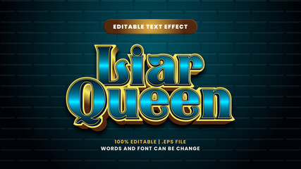 Liar queen editable text effect in modern 3d style