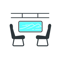 interior train, seat train icon.