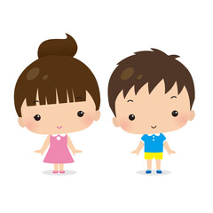 Cute illustrations of brothers and sisters