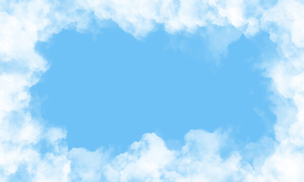 Sky with beautiful clouds. Cloud background. Blue cloud texture background. White Clouds on blue background