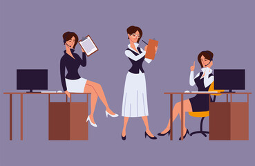 female office assistant working