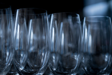empty wine glass with blur background
