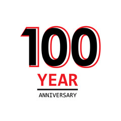 100 Year Anniversary Elegant Vector Template Design Illustration