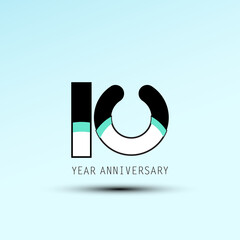 10 Year Anniversary Vector Template Design Illustration