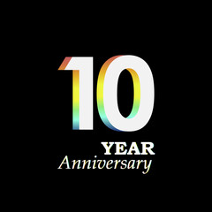 10 Year Anniversary Elegant Vector Template Design Illustration