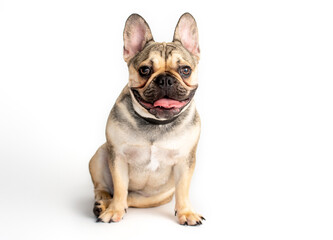 French bulldog fawn color on a white background
